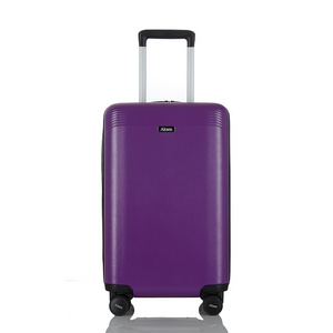 Smart Purple Carry-on Cabin Luggage USB Changing Port Travel Suitcase Fingerprint Lock Zipper Trolley Bag