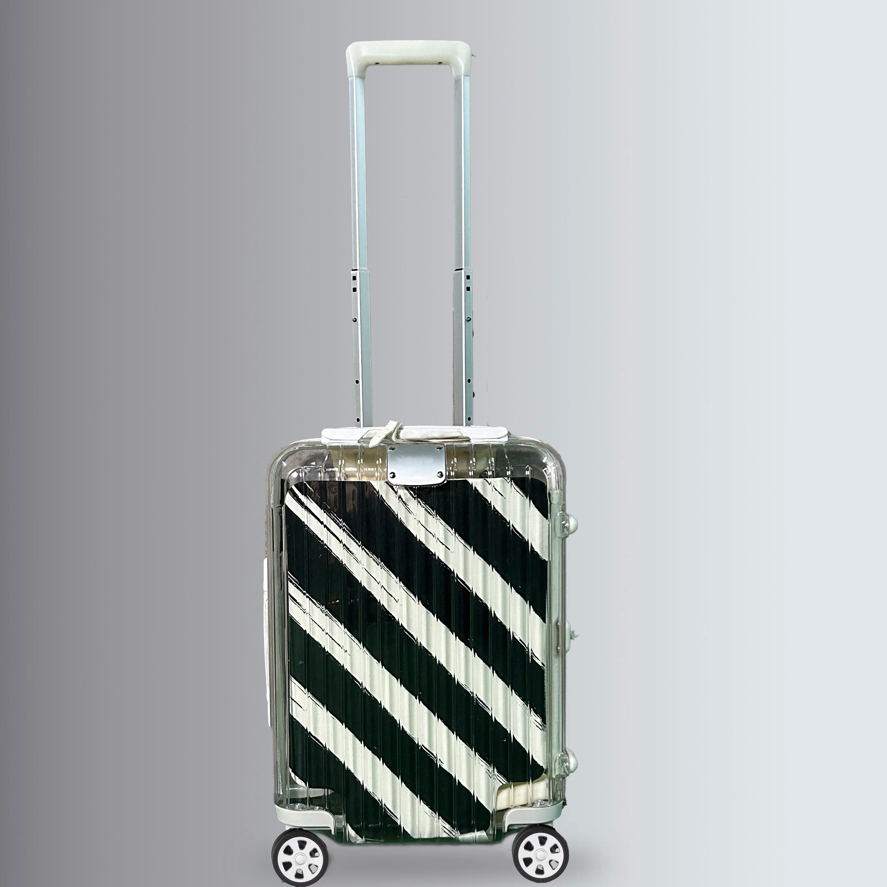 Best Sell Crystal PC Travel Transparent Luggage Zippered Trolley Bag New Fashion Clear PC Suitcases