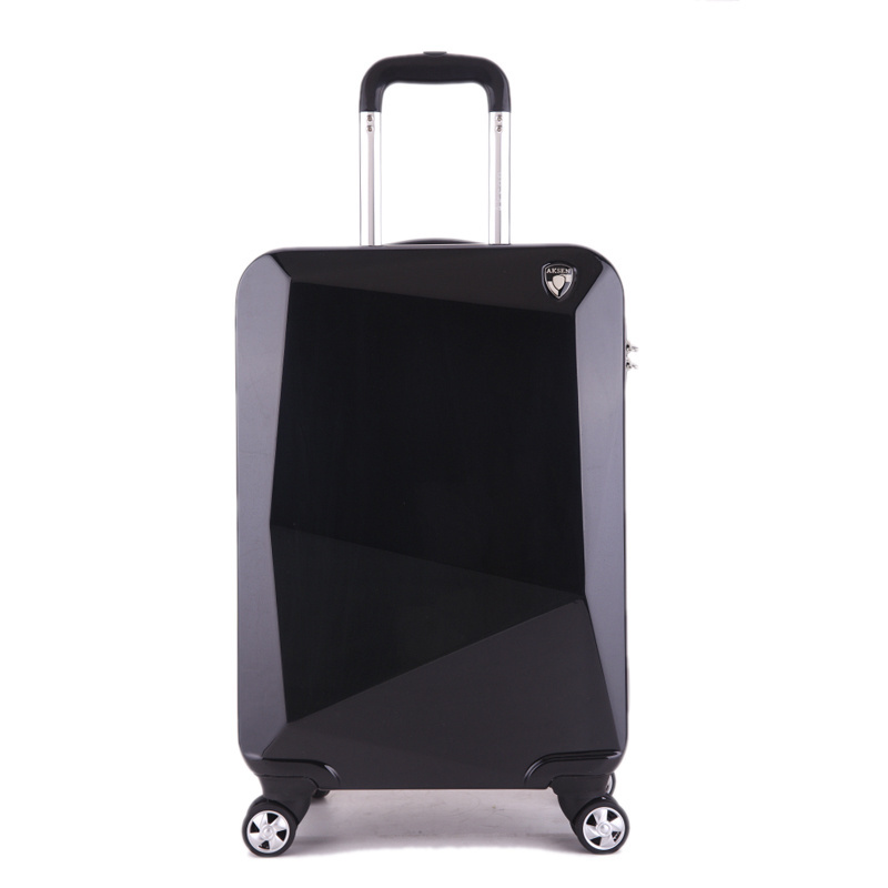 wholesale zipper Irregular hard PC TSA Lock rolling 4 wheels black travelling business suitcases luggage