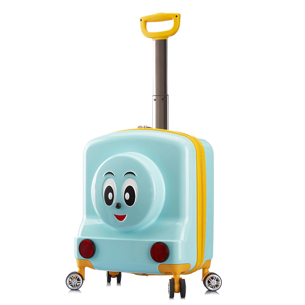 Blue Cute Kids Luggage Spinner Luggage Bag Single Pull Bar Trolley Suitcase Travel Luggage with Speaker Function