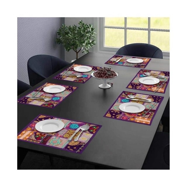 Cute Embroidered Super Unique Exquisite Heat Resistant Dining Table 100% Cotton Cheap Price Hot Style OEM Custom Made Placemats