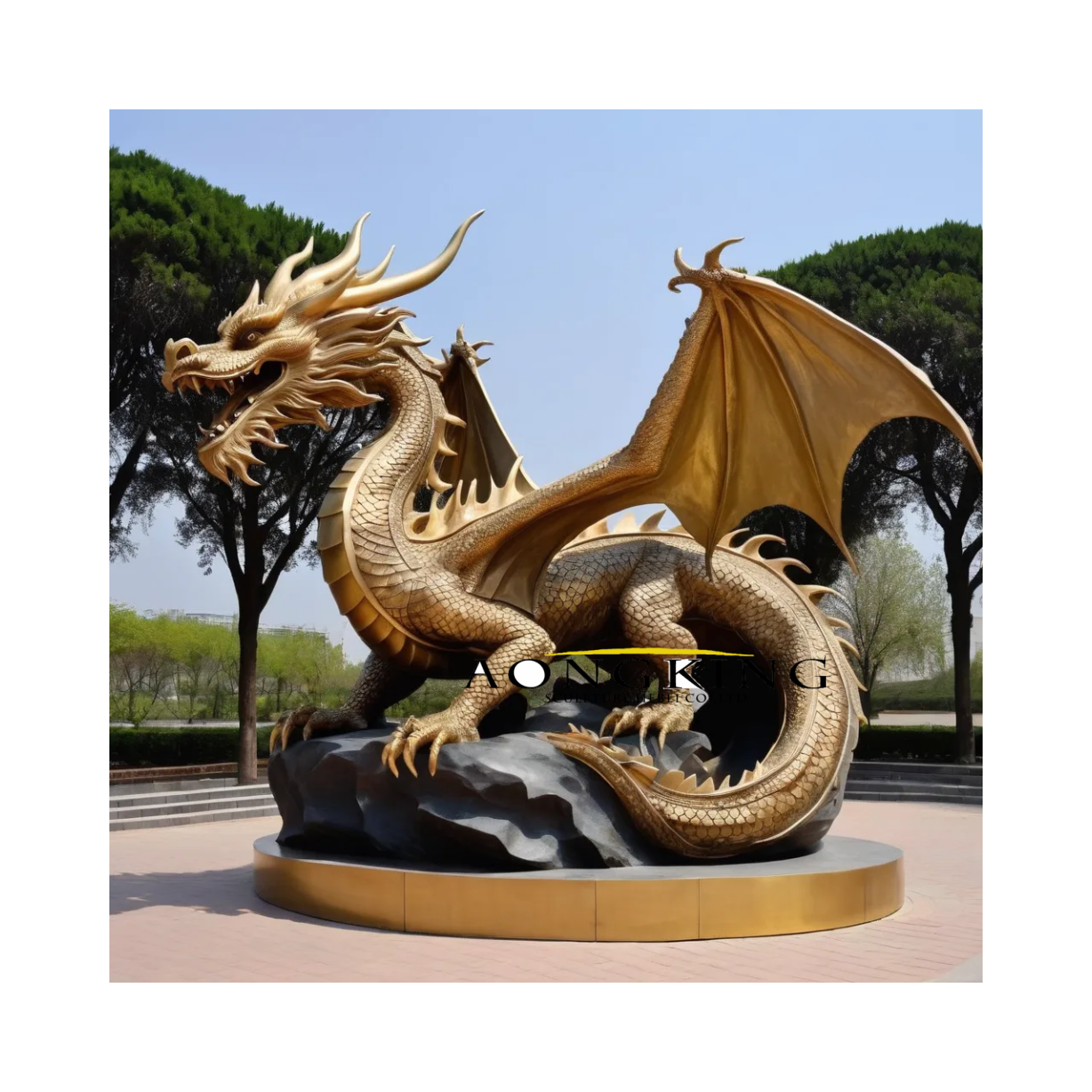 Chinese Bronze Dragon Garden Fountain Sculpture