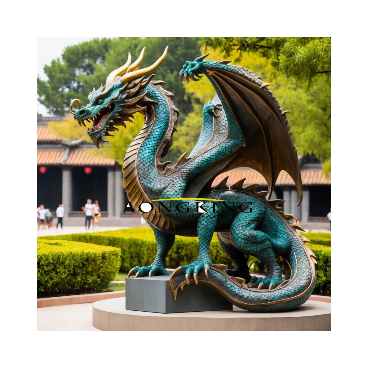 Chinese Bronze Dragon Garden Fountain Sculpture