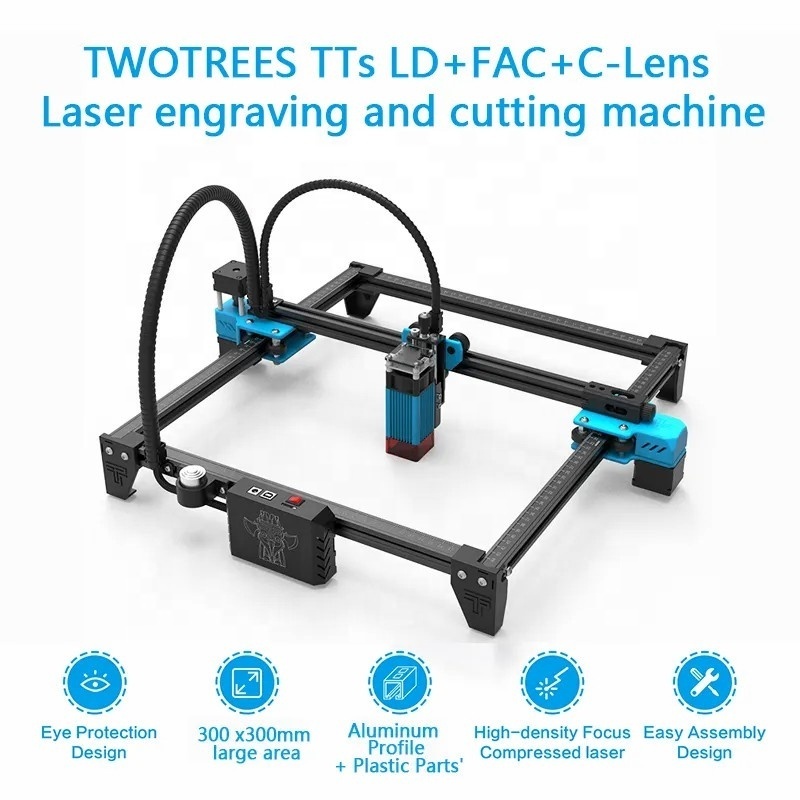 Twotlazer Cutting Machinesr Fiber Mini For Laser Engraving Machines Wood Engraving Machine TTS-55 Cumulti Color Cnc Wood DIODE