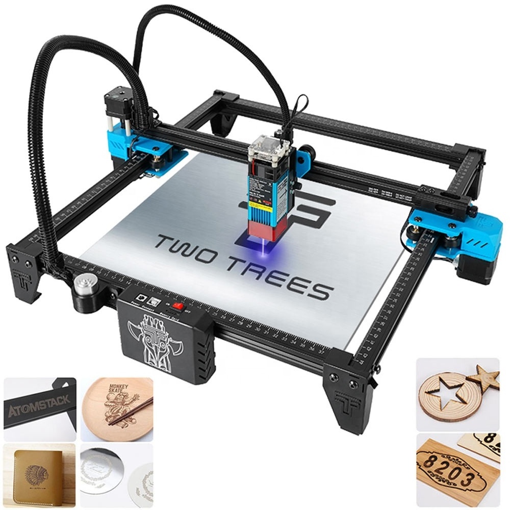 TWOTREES DIODE Laser Engraver High Precision Engraving for Stainless Steel Wood 3D Best Sale 10w Large Size 400*400mm 12V 4A DC