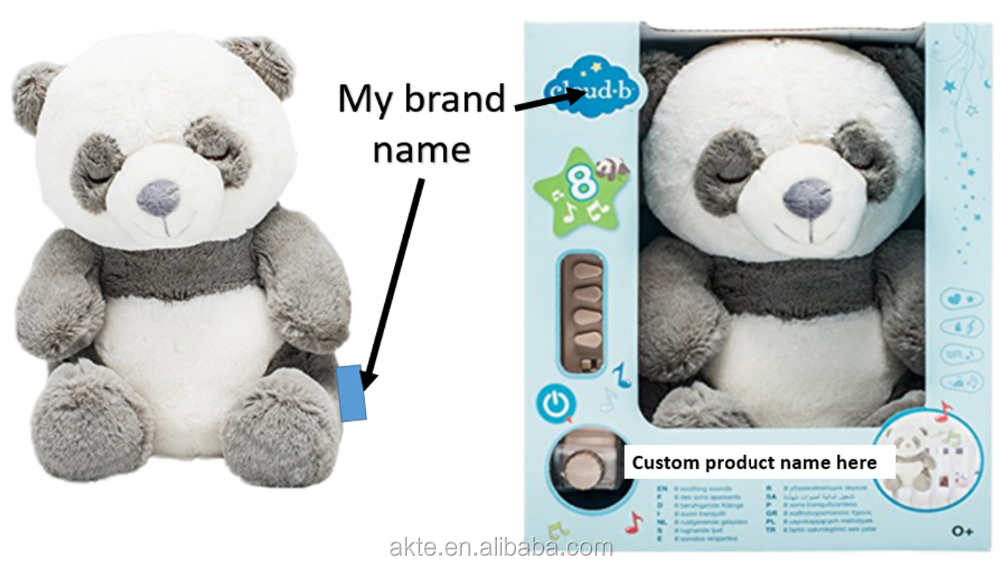 2017 AKTE Baby Panda white noise soother stuffed plush sleeping sound toy