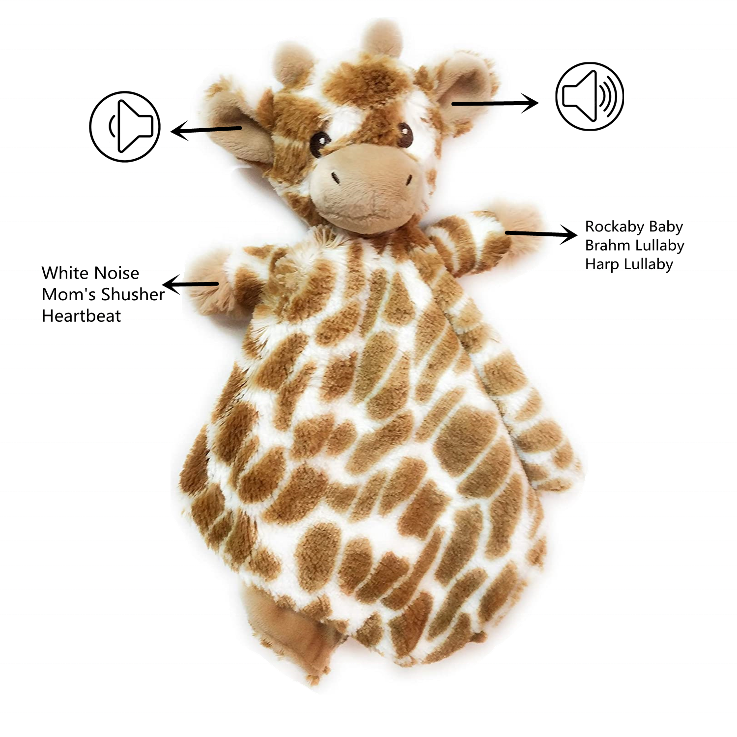 Giraffe Baby Security Musical Soother for Babies 15 inches, Plush Baby Blanket, Animal Baby Blanket with Sounds