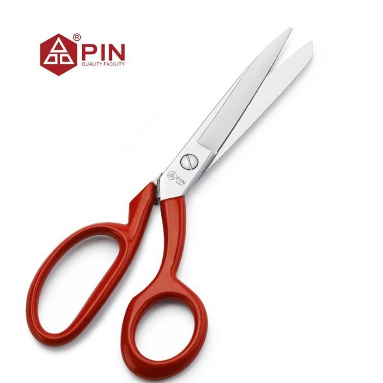 Manufacturer  Supply Brazilian Style Tailor Scissors PIN-1089  Clothing Shears 65MN Red Handle Garment Trimmers Sewing Cutter