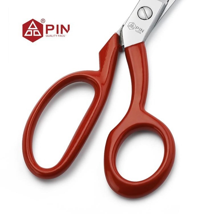 Manufacturer  Supply Brazilian Style Tailor Scissors PIN-1089  Clothing Shears 65MN Red Handle Garment Trimmers Sewing Cutter