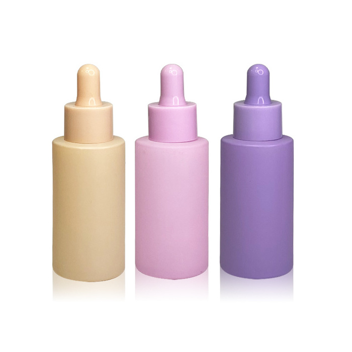 Cosmetic dropper bottle 20ml 30ml 40ml 50ml 60ml 100ml flat shoulder essential oil hair oil glass serum dropper bottles