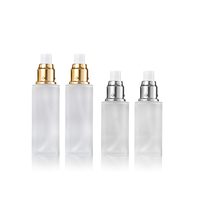 Cosmetic packaging clear frosted lotion container 20ml 30ml 40ml 50ml 60ml 80ml 100ml 120ml glass spray lotion bottle