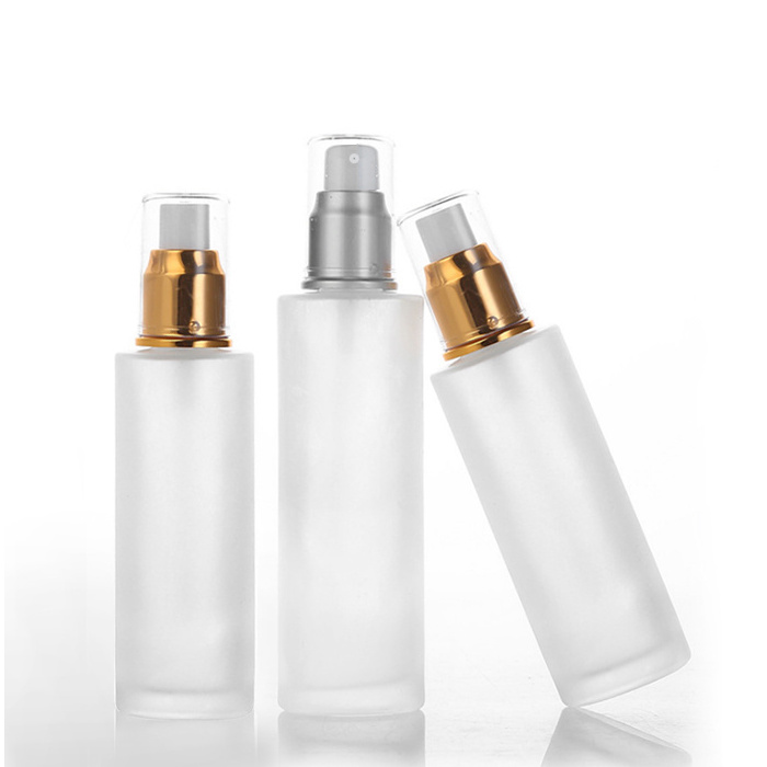 Cosmetic packaging clear frosted lotion container 20ml 30ml 40ml 50ml 60ml 80ml 100ml 120ml glass spray lotion bottle