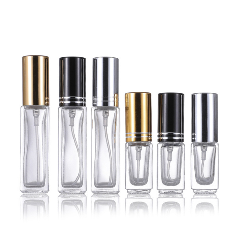 Hot Sale Square Shaped Glass Spray Perfume Bottles 5ml 7ml 10ml 20ml 30ml 50ml 100ml Empty Refillable Perfume Bottle