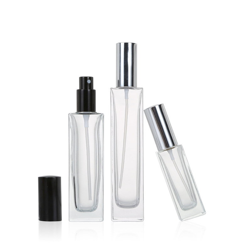 Hot Sale Square Shaped Glass Spray Perfume Bottles 5ml 7ml 10ml 20ml 30ml 50ml 100ml Empty Refillable Perfume Bottle