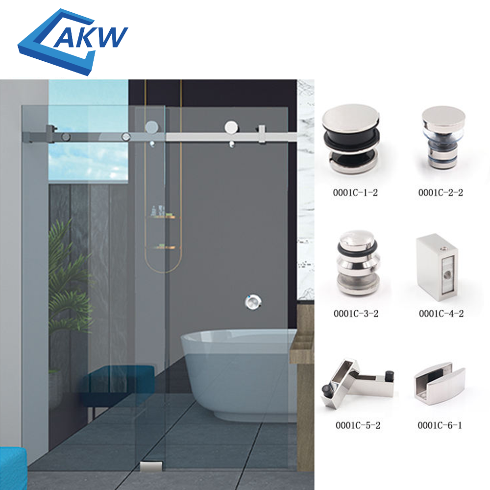 akw Safe And Secure stainless steel glass shower door hardware Stainless Steel Sliding Frameless Glass Door Hardware Kits