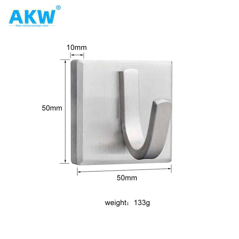 akw black rack towel creative adhesive coat grid wall hooks for hat wall-mount alloy wall mounted