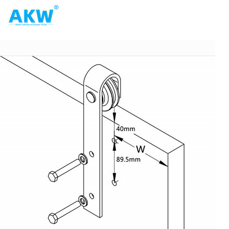 high quality Barn Door Lock Hardware Bypass single rail Sliding Barn Door Glass And Wooden Door Stainless Steel Hardware Kit