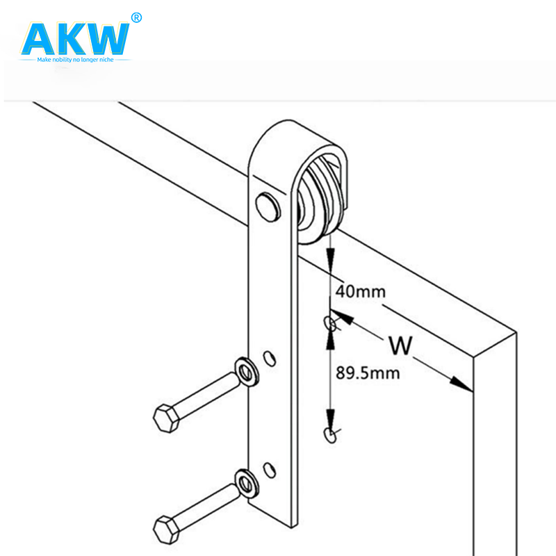 high quality Barn Door Lock Hardware Bypass single rail Sliding Barn Door Glass And Wooden Door Stainless Steel Hardware Kit