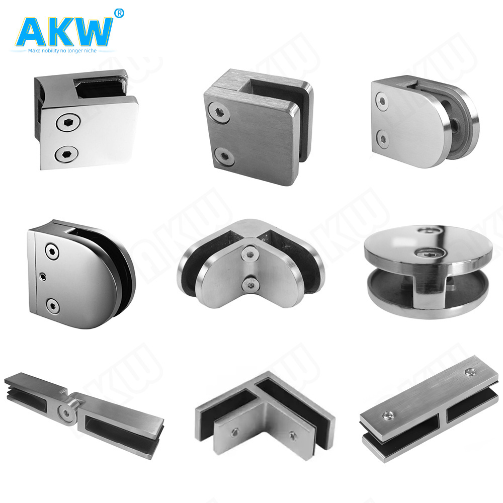 akw Balcony Stair Glass Inox Balustrade fitting Handrail Fittings System 304 316 201 Stainless Steel Railing Accessories