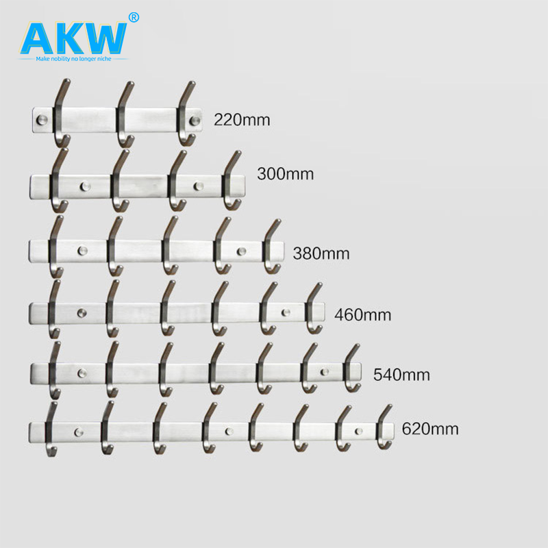 akw black rack towel creative adhesive coat grid wall hooks for hat wall-mount alloy wall mounted