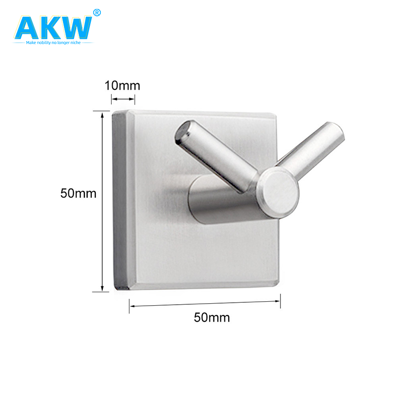 akw towel hooks bathroom powder coated metal robe adhesive wall hook hanger custom stainless