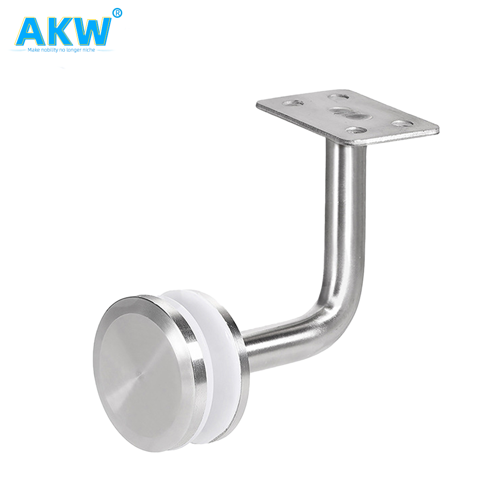 AKW best price 304 316 Stainless steel railing accessories/ glass clamp for balcony staircase Railing support bracket