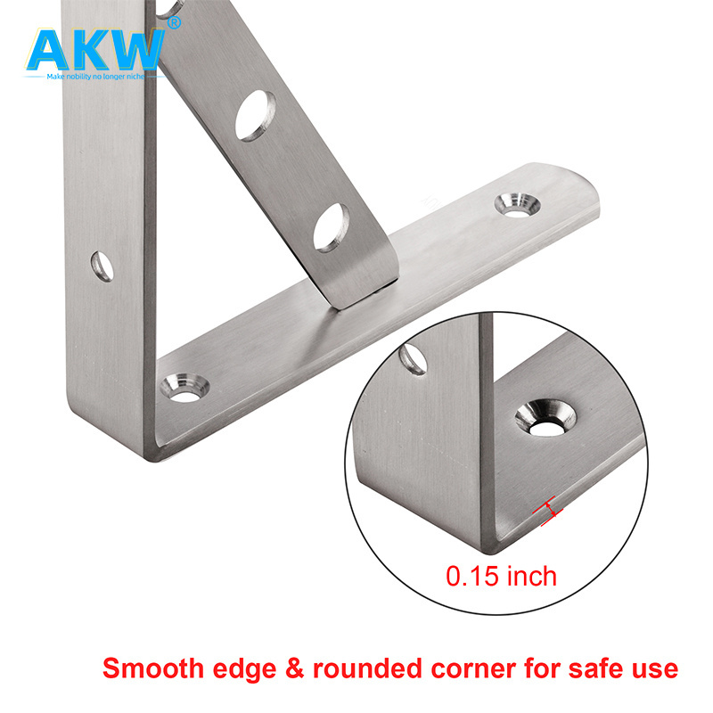 akw small folding vietnam shelf support brackets 1mm x 20cm xx25cm europe with double courtin rod