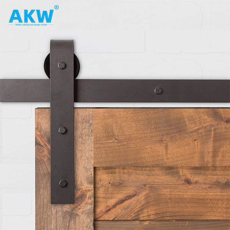 akw Double Door Hardware Kit use For 2 Doors J Shape Bi-Folding Sliding Barn shower Door Hardware Kit