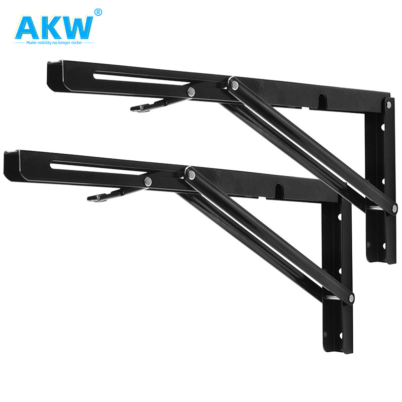 China Factory Wholesale Heavy Duty Wall Mounted Foldable Polished Metal Foldable L Type Shelf Brackets