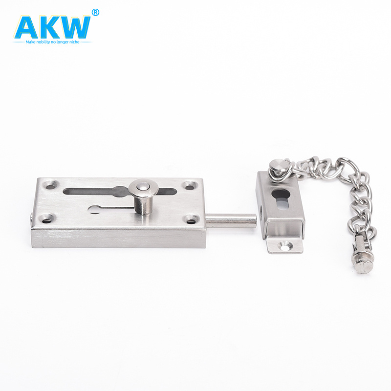 high quality Stainless steel 201 Wooden Door Flush Bolt Door Vertical Concealed Barrel Tower Door Flush Bolt latch