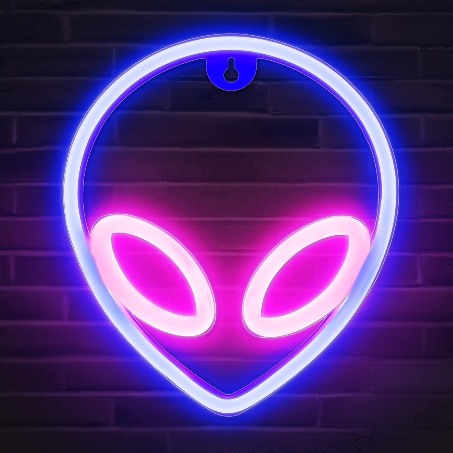 Hanging Aesthetic Cool Alien Decorations Led Lights Neon Sign for Bedroom Gaming Room Wall Decor