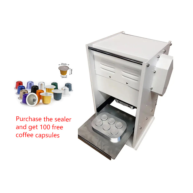 Semi automatic heat sealed plastic hard cup nespresso coffee capsule sealing machine