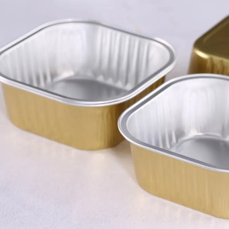 Container Baking Pans Pizza Tray Pie Pan Foil Cupcake Baking Cup with Lids Aluminum Foil Disposable 150ML Food PET Square Accept