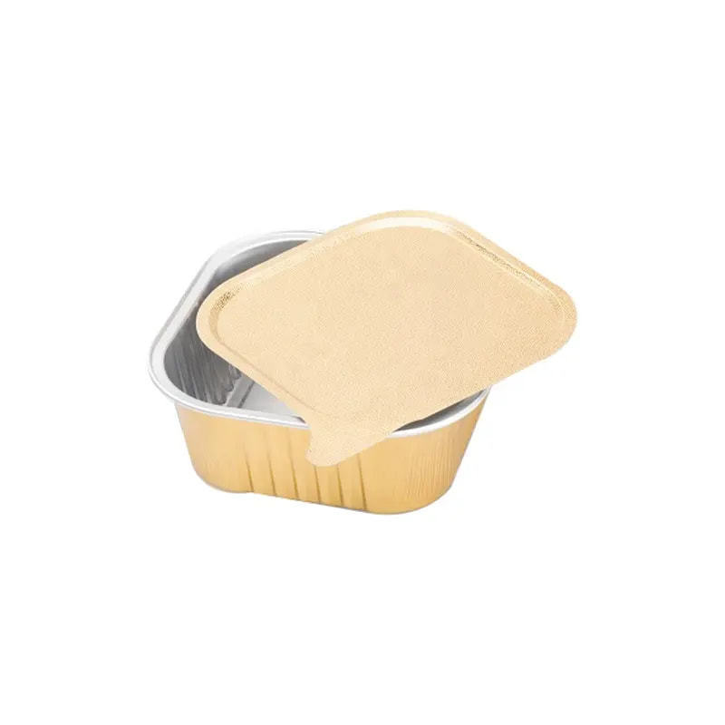 Container Baking Pans Pizza Tray Pie Pan Foil Cupcake Baking Cup with Lids Aluminum Foil Disposable 150ML Food PET Square Accept