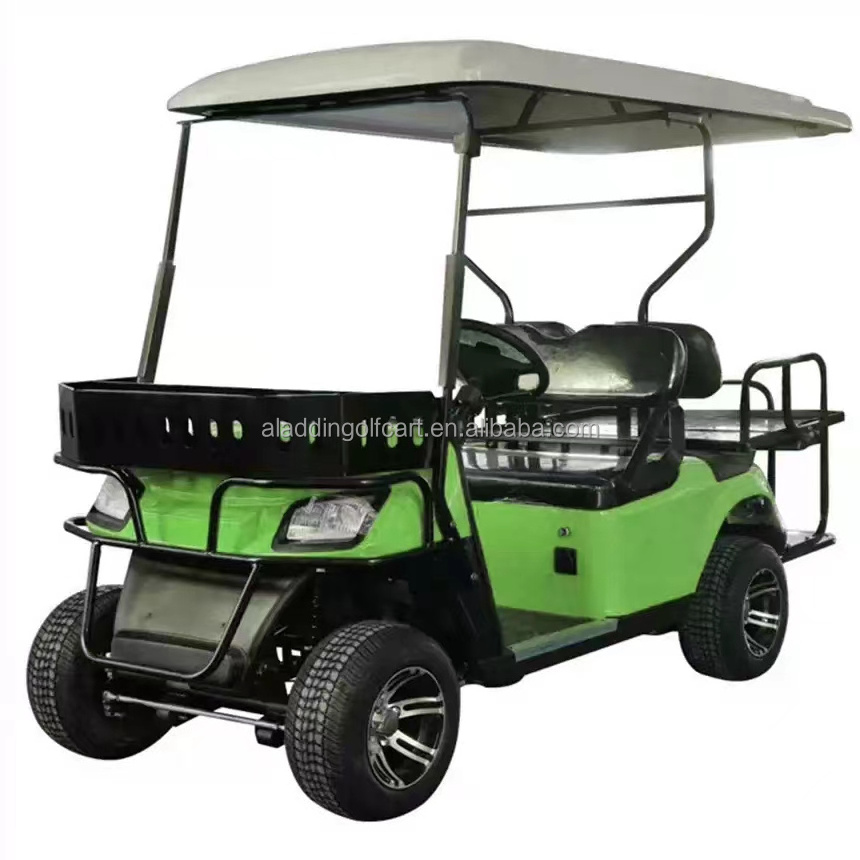 4 Wheels Steering Electric Golf Hunting Buggy Car Luxury Golf Buggy Lithium Powered 4 Passenger Golf Cart