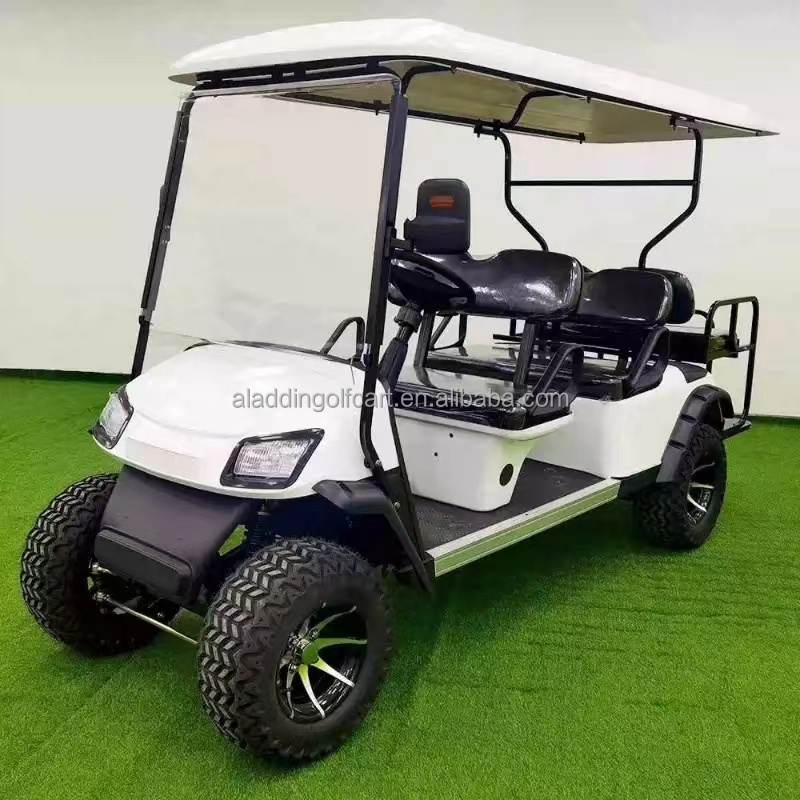 4 Wheels Steering Electric Golf Hunting Buggy Car Luxury Golf Buggy Lithium Powered 4 Passenger Golf Cart