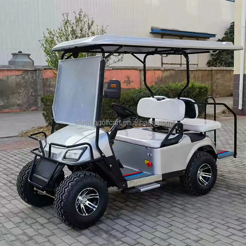 4 Wheels Steering Electric Golf Hunting Buggy Car Luxury Golf Buggy Lithium Powered 4 Passenger Golf Cart