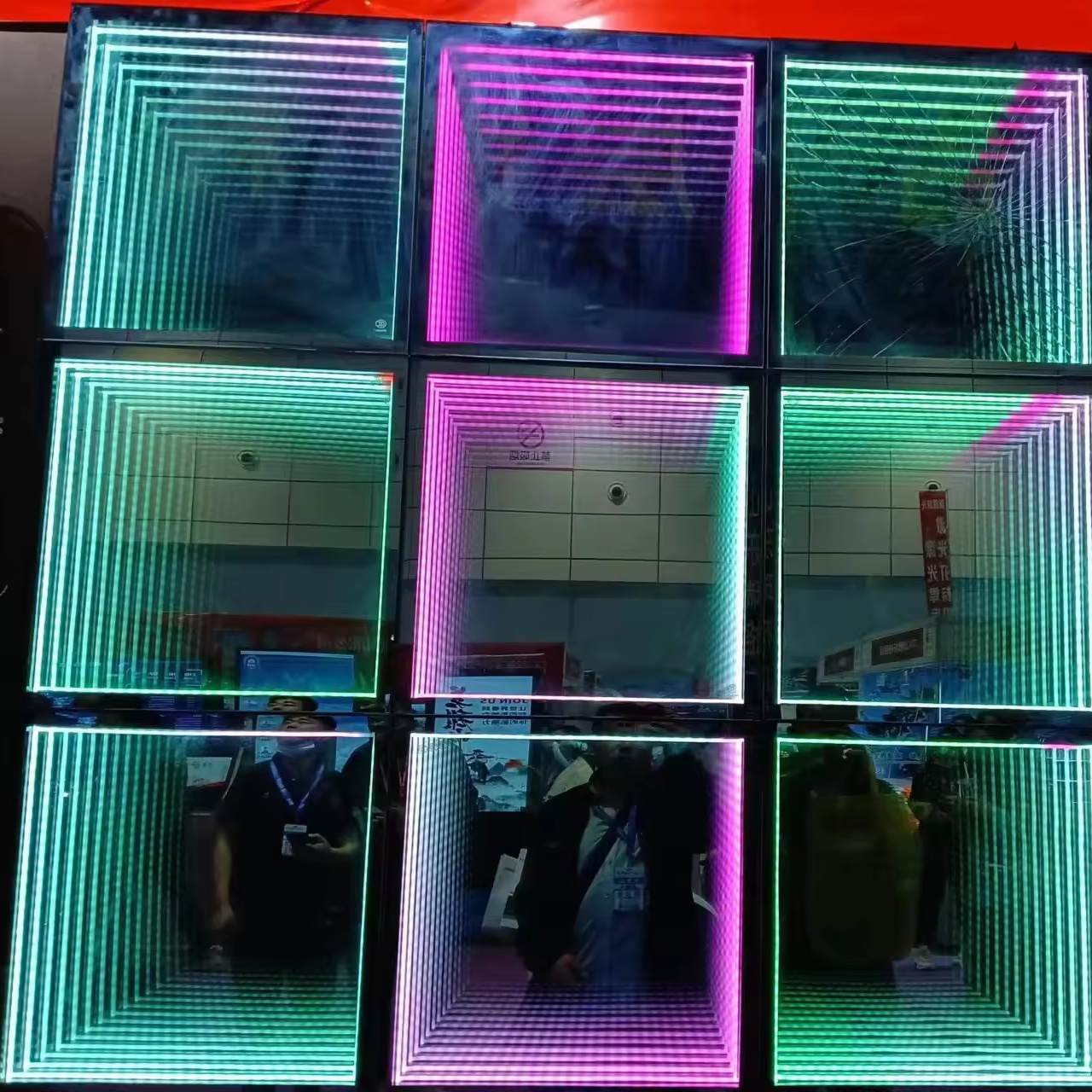 Dance Tiles Panels Portable Glass Disco Night Club Uplights DMX RGB Color 3d Infinity Mirror Led Dance Floor