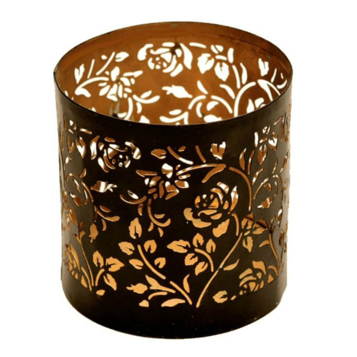 Home Decoration Indian Handmade Metal Candle Holder Votive Black Finished Latest Design For Wedding Table Lighting Home Decorate