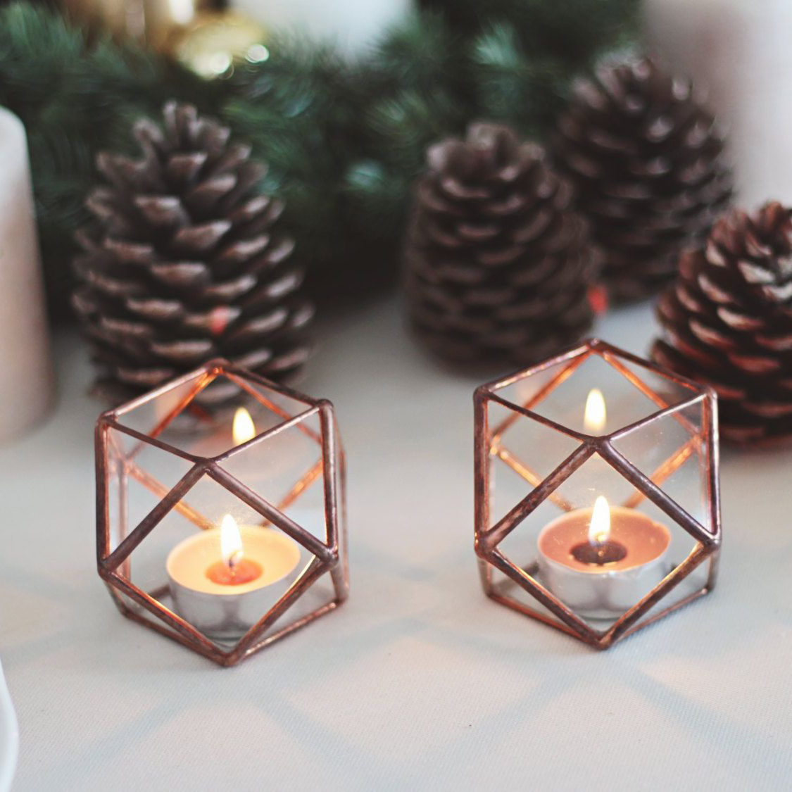 Wholesale Price Best Quality Set Of 3 Glass Votive In Square Shape With Metal Frame Clear Glass Candle Holder Black Colour Decor