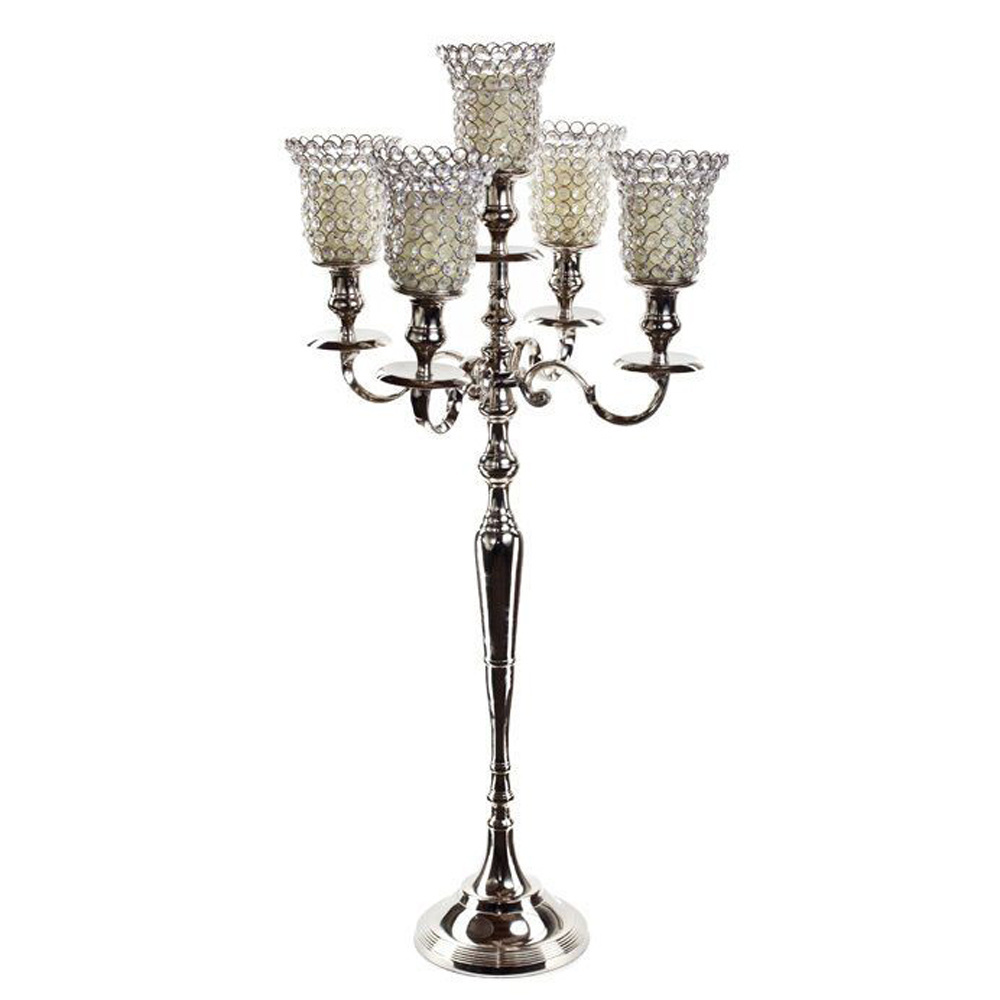 Long modern cheap glass tube candle holders wedding table centerpieces candelabra