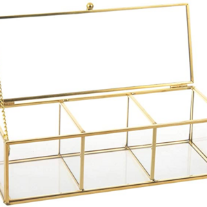 Premium Jewelry Holder Decorative Design Metal Jewelry Stand Rectangle Shape Handmade High Demanding Luxurious Jewelry Box Gold