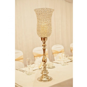 New latest table centerpiece Gold Crystal Candle Holder centerpiece for decoration in  factory price