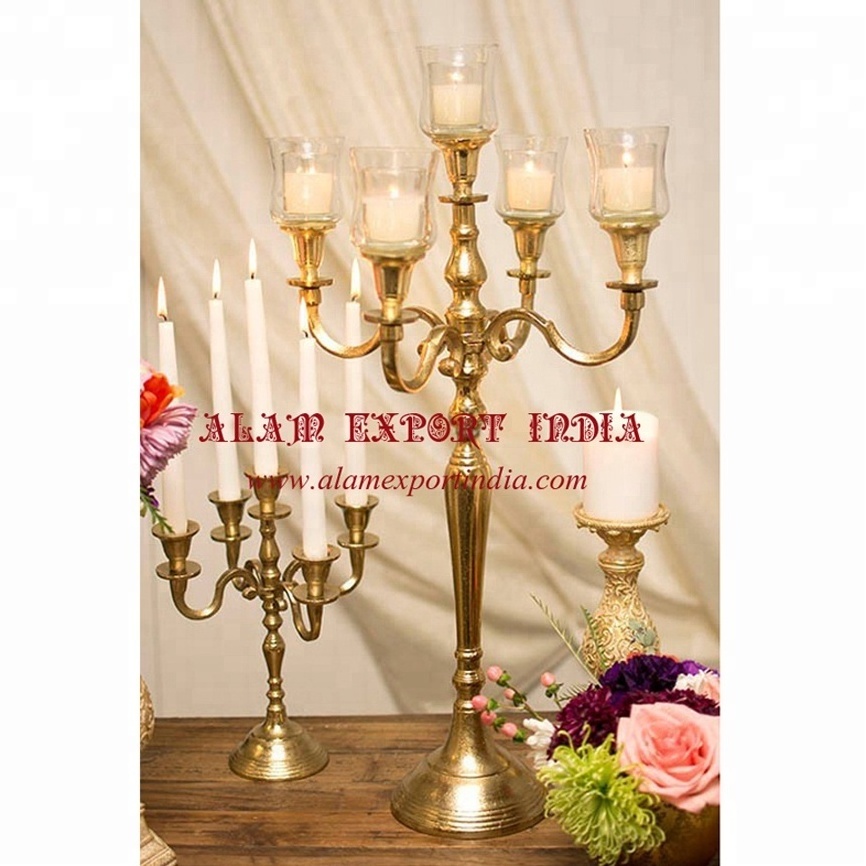 Candelabra With Glass Votive for wedding decoration