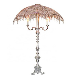 Best Selling New Silver Crystal Umbrella Centerpiece On Baroque Stand, Crystal Umbrella Centerpiece,Silver Umbrella Silver Color