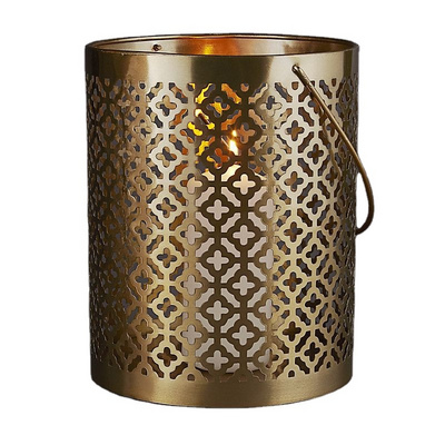 Superior Best Quality New Arrival Metal Votive Candle Holder Gold Plated Bucket Design Hanging Garden & Home Decor Candle Holder