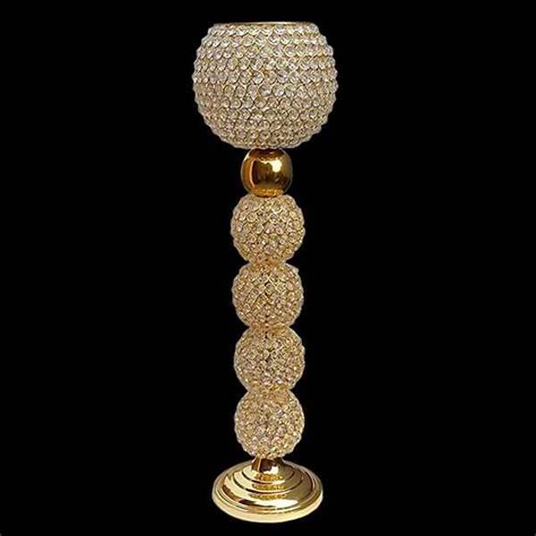 crystal ball pillar candle holder for luxury decoration in wedding parties hotels spa restaurants European crystal beads pillar