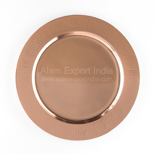 Hammered rose gold charger plate