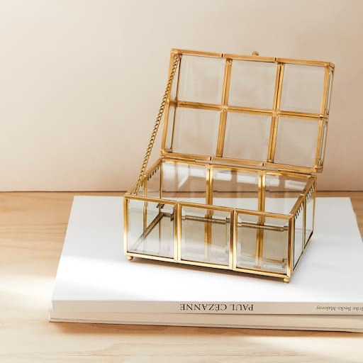 Premium Jewelry Holder Decorative Design Metal Jewelry Stand Rectangle Shape Handmade High Demanding Luxurious Jewelry Box Gold