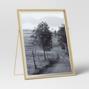 Rectangle Gold Metal Photo Frame Transparent Single Glass Picture Frames Butterfly Flower Display Frame For Tabletop Decorative